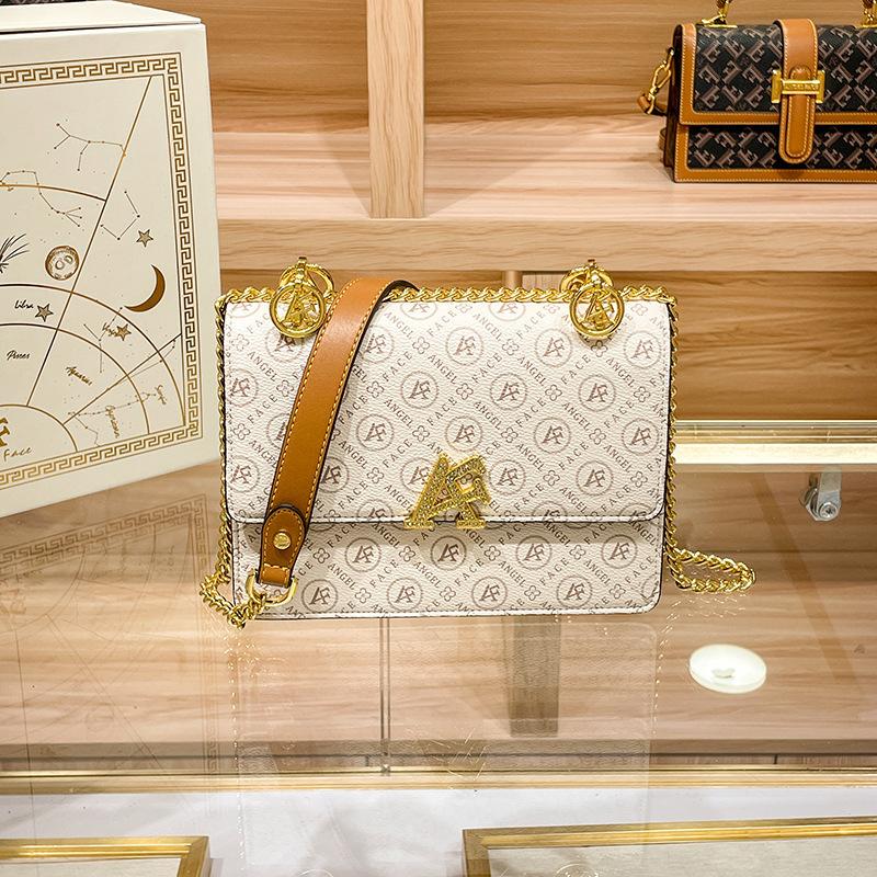 Кожаная женская сумка, новинка 2023 года, маленькая квадратная сумка с цепочкой, модная универсальная сумка через плечо, маленькая сумка премиум-класса Sense