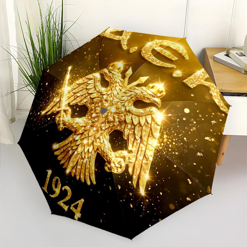 Автоматический зонт с принтом логотипа AEK FC, 8 спиц, железный каркас, пластиковая ручка, подходит для путешествий на открытом воздухе и на каждый день, идеальный подарок