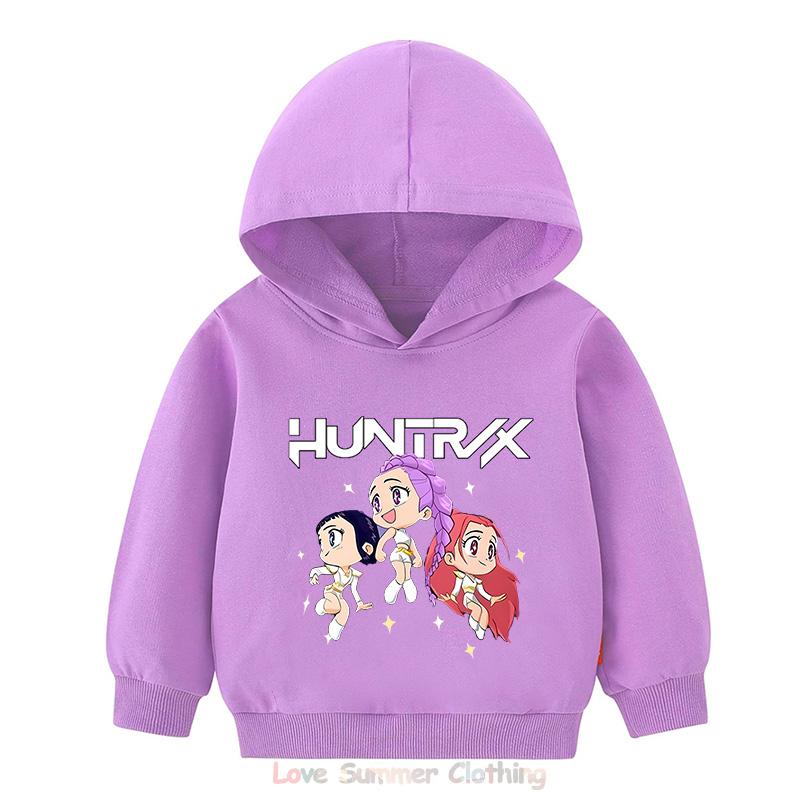 Hoodie Girls Kids Kpop Demon Hunters HD Print 100% Polyester Pullover Casual Girls Sweatshirt Fall Many Colors