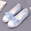 Women's Canvas White Shallow Cut Summer Flat Sport Casual Ladies Soft Shoes Sneakers Zapatillas Deporte Flat Vulcanize Shoes