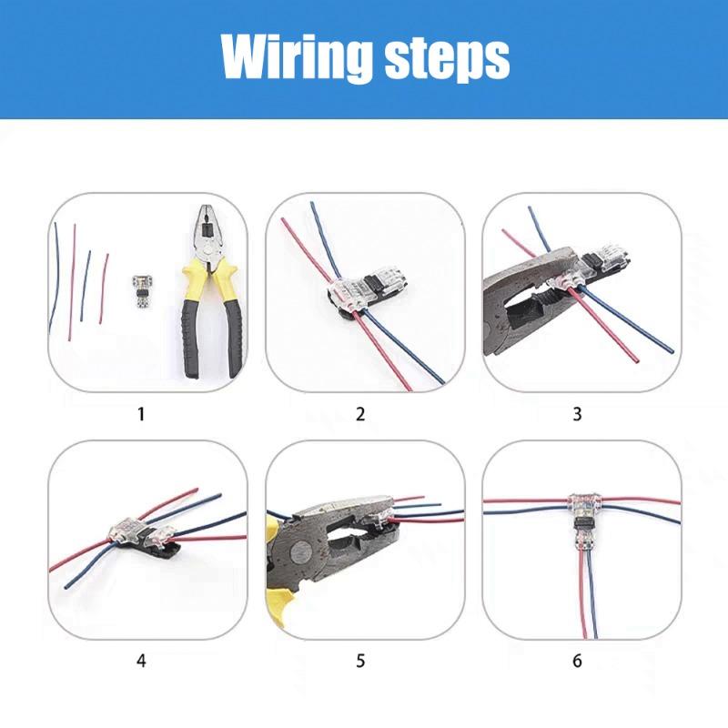 10/1pcs Wire Connectors Low Voltage Wire Connectors Solid Connection T Tap Wire Connectors T Type 2 Pin Wires Splicing Connector
