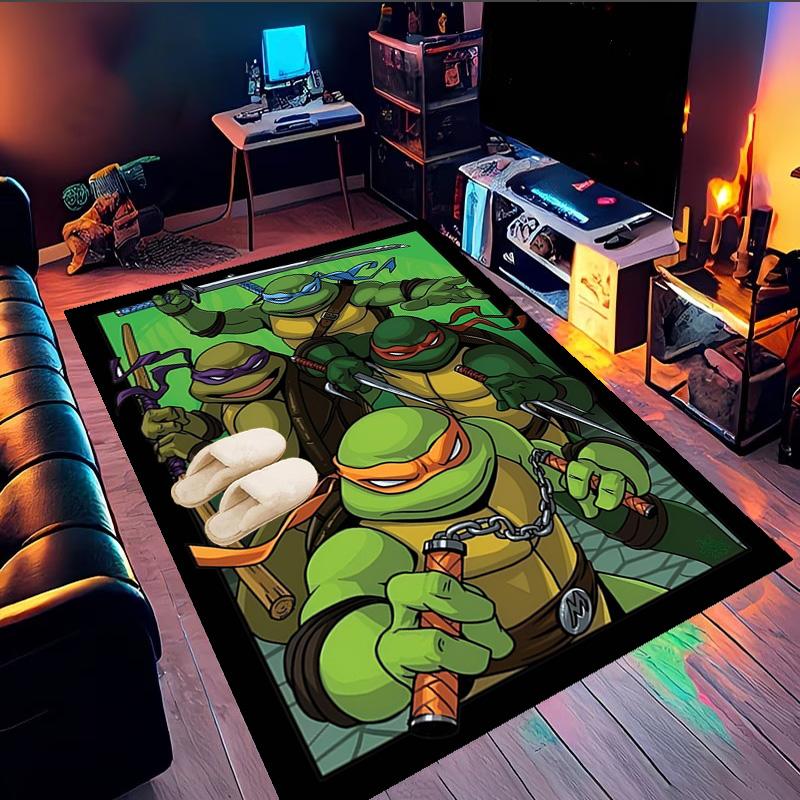Turtles Team Adventure Area Rug Suitable for Indoor And Outdoor,Carpets for Kitchens, Homes, Offices, Living Rooms,Home Decor,Christmas Gift