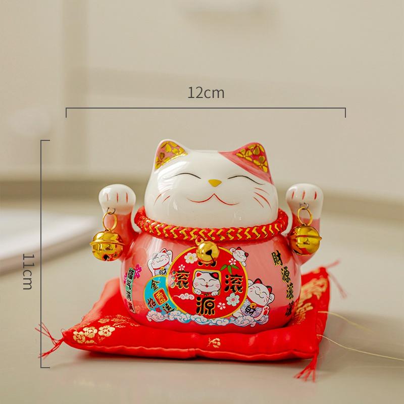 4,5-дюймовая керамическая копилка Maneki Neko Lucky Cat Fortune Colored Cat Piggy Coin Украшение для дома Подарочный орнамент Feng Shui
