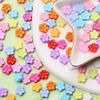 Multicolor Flower Shape Jewelry Accessories Solid Color Fashion Candy Color Loose Spacer Beads For DIY 100PCS 9mm Acrylic Findings Accessories