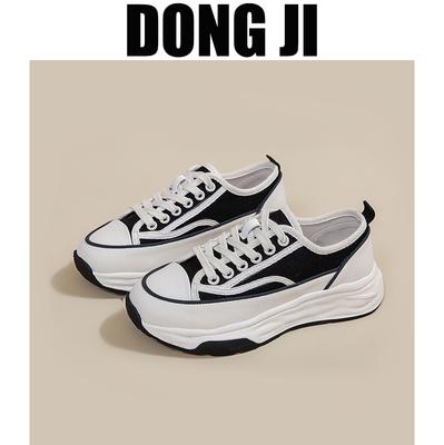 Хоккайдо парусиновые туфли женские лето 2024 новые спортивные белые туфли для отдыха мягкая подошва увеличивающая рост спортивная обувь женская прилив