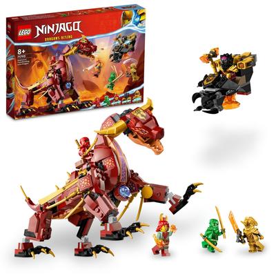 Игрушка LEGO Ninjago Огненный Дракон Тепловой Волны - Идеально подходит для дней рождения, Рождества и в качестве подарка для мальчиков и девочек в возрасте 8, 9, 10 лет. Включает роботизированный