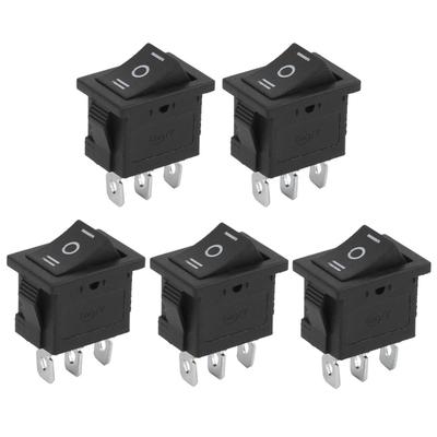 10 шт. Мини-тумблер KCD1 6A250V 10A125V Черный Лодочный тумблер Квадратный 3-контактный 3-позиционный Переключатель ВКЛ-ВЫКЛ-ВКЛ Автоматический переключатель