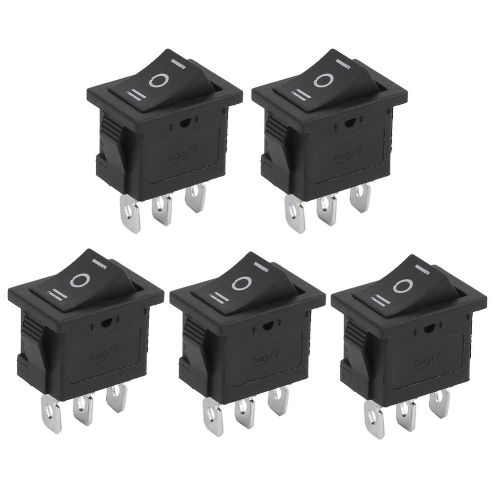 10Pcs KCD1 Mini Rocker Switch 3 Pin 3 Position Toggle ON-OFF-ON Boat Rocker Switch Car