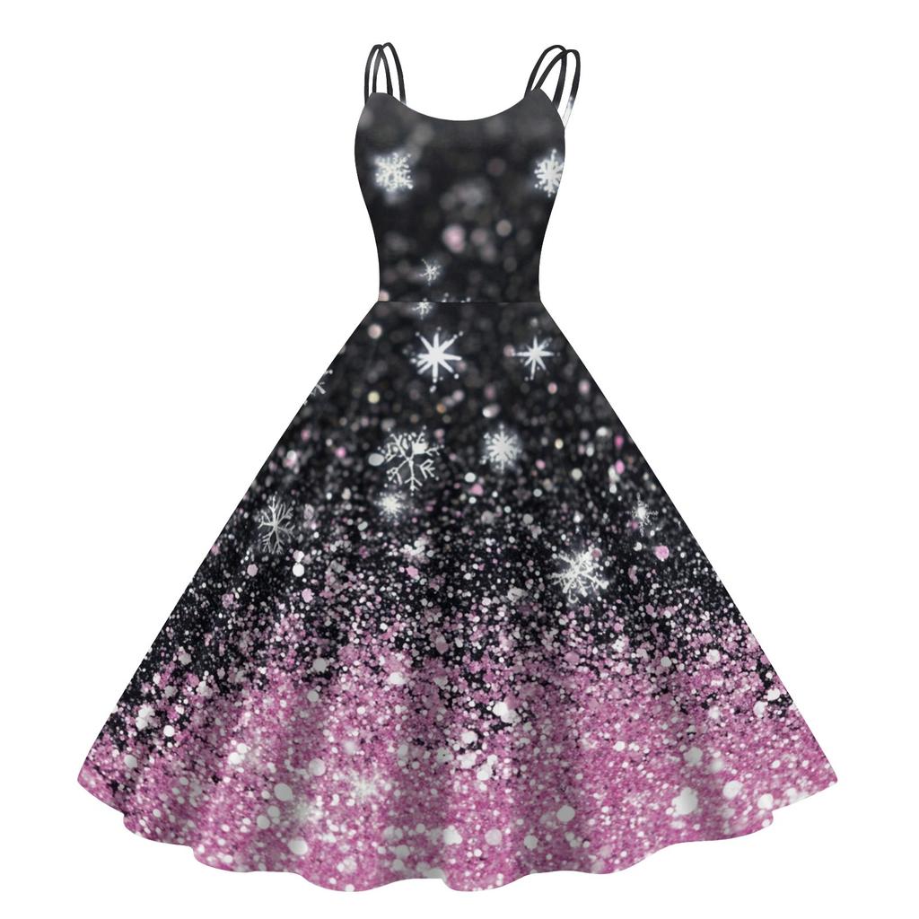 Женское рождественское платье со снежинками и сексуальным облегающим принтом с открытыми плечами в стиле панк-ретро