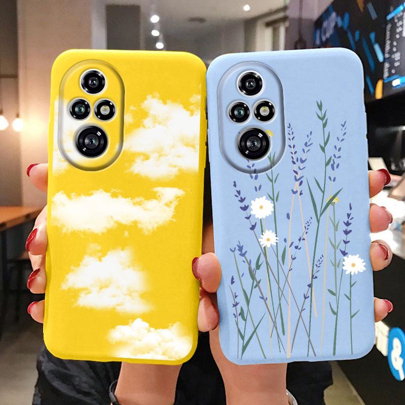 Красивые Цветы Для Чехла Honor 200 Pro Милое Сердце Леопардовый Принт Чехол Мягкий Силикон Матовый Защитный Funda Для Honor 200 Smart