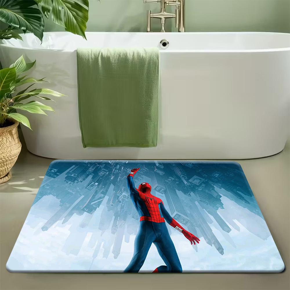 Authorized 1pc Cartoon Printed Rug, Deadpool Red And Black Battle Suit Holding Gun Casual Pose Design Easy to Clean, Suitable