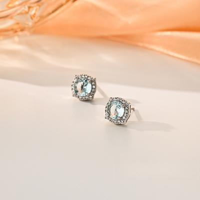 Серьги с голубыми бриллиантами, легкие, роскошные, супер-вспышки, изысканные, модные, темпераментные, нишевые, дизайн для женщин
