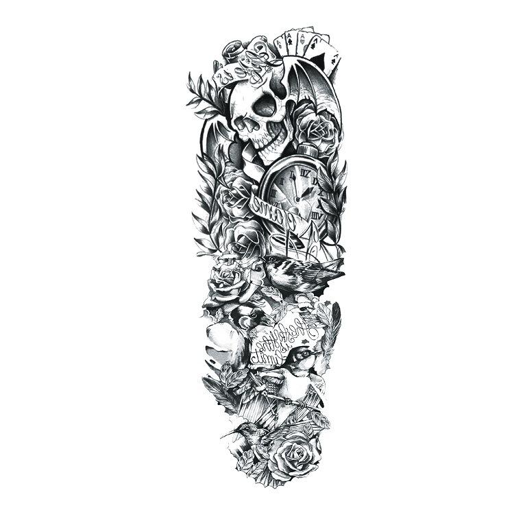 Наклейка на всю руку с татуировкой, большая цветочная наклейка на руку, водонепроницаемая наклейка на всю руку, имитация татуировки, набор Amazon, отдельная татуировка