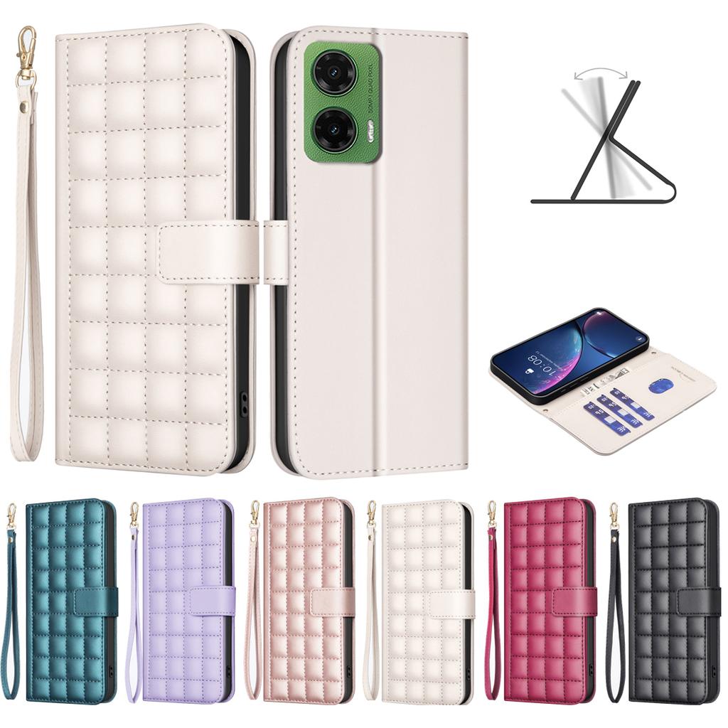 Luxury Checkered Wallet Card Flip Leather Case For Huawei Honor X6B X9B X8B X7B Protective Book Cover For Honor X7A X6A