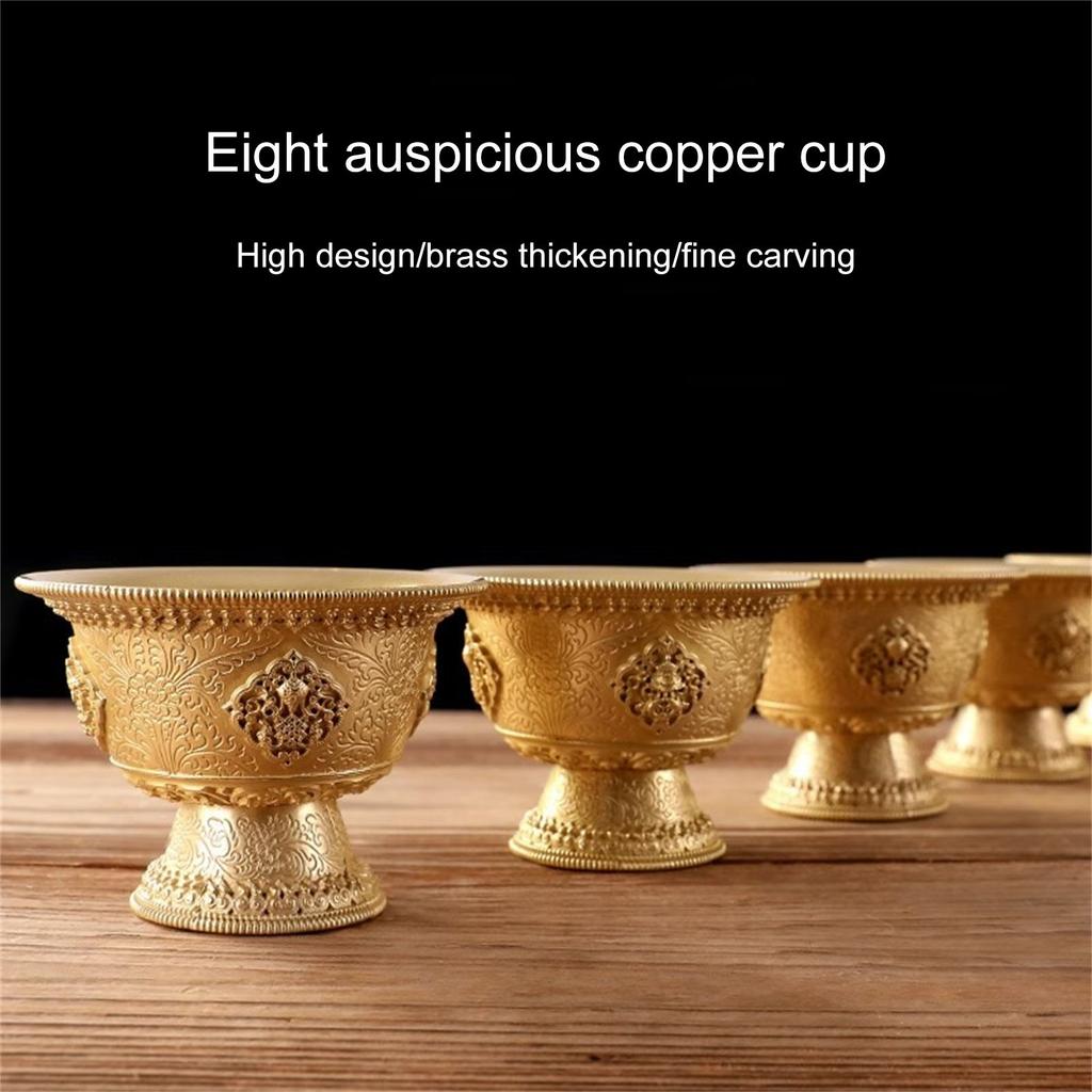 Сакральная латунная ритуальная чаша для поклонения Будде, гладкие поверхности, питьевые чашки, легко чистить, подходит для чая и воды