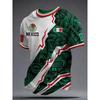 New Men Mexico National Soccer Jersey 3D  Print Quick Dry Football T Shirt  Sports Training Tee for Fan Match Daily Wear