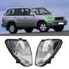 Передние угловые указатели поворота подходят для Toyota Land Cruiser FJ100 1998-2006, Белый рассеиватель Корпус указателя поворота Замена