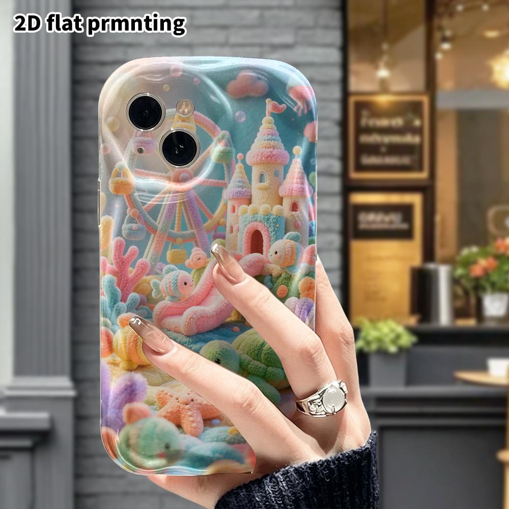 Phone Case: 2D flat, suitable for iPhone 18 17 16 15 14 13 12Pro protective case, felt amusement park, perfect Christmas and Halloween holiday gift