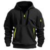 Men's Sweatshirt Hoodie Zipper Arm Pocket Cardigan Men's Sports Large Size Casual Hoodie
