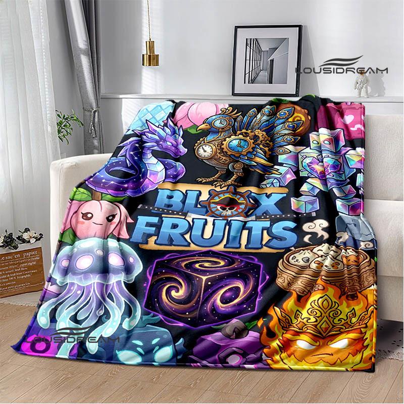 Game B-blox fruits printed blanket Picnic blanket Warm blankets Outdoor Blanket Home bed linings blankets for beds Birthday Gift