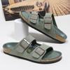 Мужские кожаные сандалии, летняя классическая обувь для мальчиков, тапочки, мягкие сандалии в римском стиле, удобная обувь для прогулок на пляже и отдыха на природе, универсальная