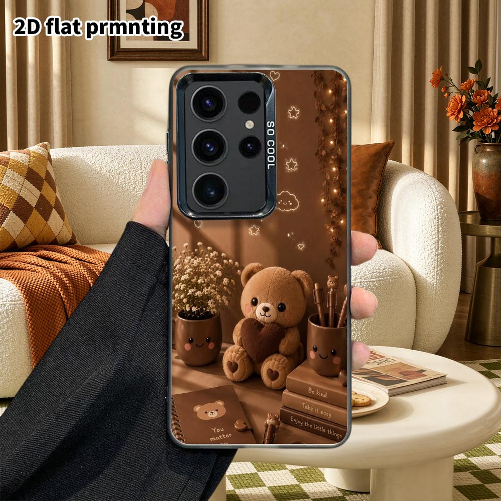 Чехол для телефона: 2D плоский защитный чехол для Samsung Galaxy A34 A35 M05 M06 S20 S22 S21 FE Plus 5G, стиль для пары, коричневый кофейный медведь, Рождество и Хэллоуин gi