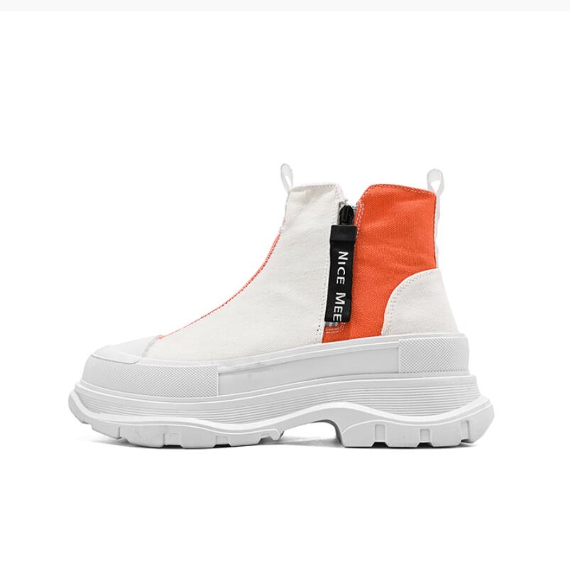 2024 Мужские высокие кроссовки Gang Повседневные легкие удобные туфли для скейтбординга Прогулочные туфли на плоской подошве Осенний тренд Платформа Мужские вулканизированные туфли