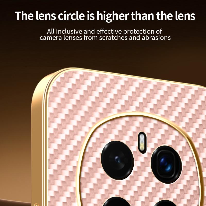 For Honor Magic7 Pro 5G Phone Case Carbon Fiber Textured Electroplated TPU Back Cover