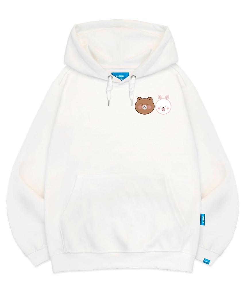 Худи с подкладкой из флиса H Cutie Animal Friends Унисекс Большой размер M~4XL (Тип А)