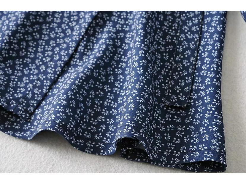 Юбка миди с запахом и цветочным принтом YPFF с высокой талией - летняя женская юбка на завязках в европейском и американском стиле.