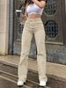 2025 Women's Solid Color Straight-Leg Casual Jeans