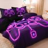 3pcs Video Game Controller Mouse Keyboard Headphone Pattern Duvet Cover Set - Modern Fashionable Cool Gamepad Print