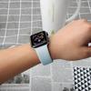 Силиконовый ремешок для Apple Watch Band 41 мм, 44 мм, 38 мм, 45 мм, 40 мм, 42 мм, дышащий ремешок для часов, браслет iWatch series 7, 6, 5, 4, 3, 2, 1