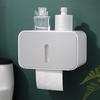 Wall Mounted Toilet Paper Holder PS ABS Waterproof Roll Paper Tissue Storage Box Bathroom
