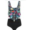 Swimsuit Women's Sexy Backless Print High Waist Floral Print  Two-Piece Set Bathing Swimming Suit