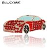 Red Car Brooches Collar Suit Lapel Pins Full Rhinestones Wedding Corsage Pins Jewelry Girls Clip