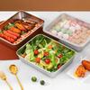 Stainless Steel Lunch Box with Transparent Lid Leakproof Food Container for Cheese Deli Meat Fruits Oven Baking Picnics Raised Bottom Patterns
