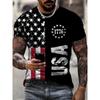 VintageT-Shirt For Men American Flag Graphic T Shirts 1776 Print Tees Short Sleeve T Shirts Outdoor Oversized Men's Clothing Top