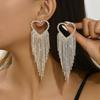 2PC Women's Fashion Love Tassel Earrings Zircon Accessories Suitable for Date, Party, Festival Gifts