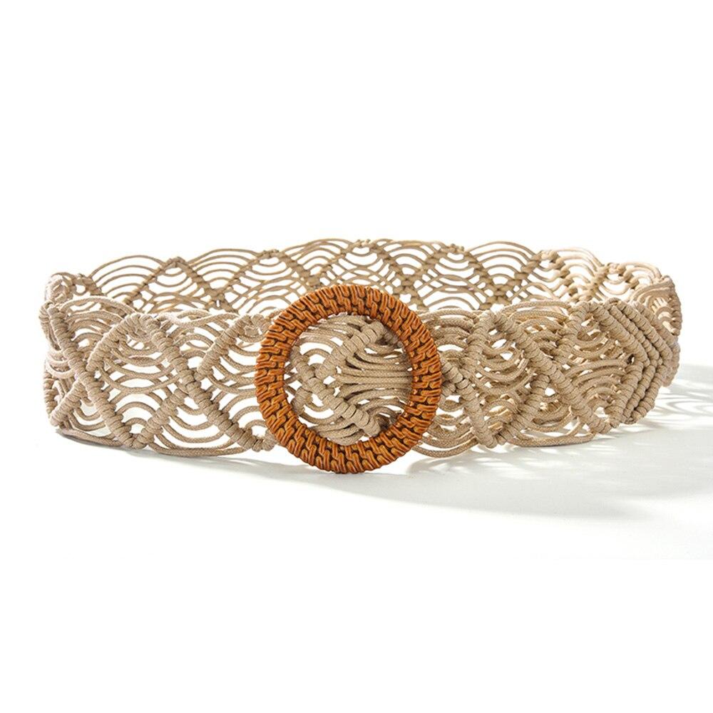 Женский пояс, модный ретро-ремень из вощеной веревки, плетеный на талии, этнический стиль, плетеный вручную, очень широкий на талии, в паре с поясом для юбки, пальто