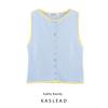 Kaslead New Women Clothes Western Style Fashion Patchwork Decorative Layer Knitted Top 5802030