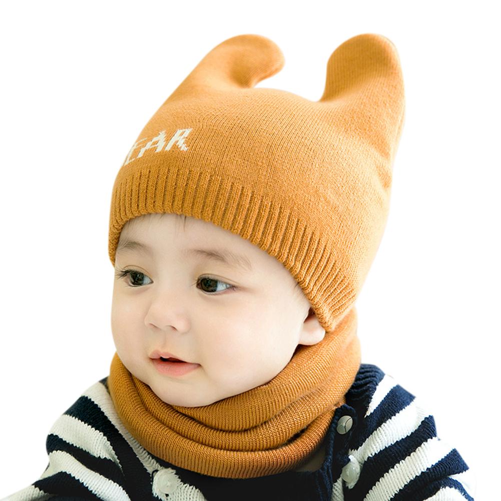 2PCS/Set Newborn Cap + Scarf Suit Warm Knitted Hat Neck Warmer Gaiter