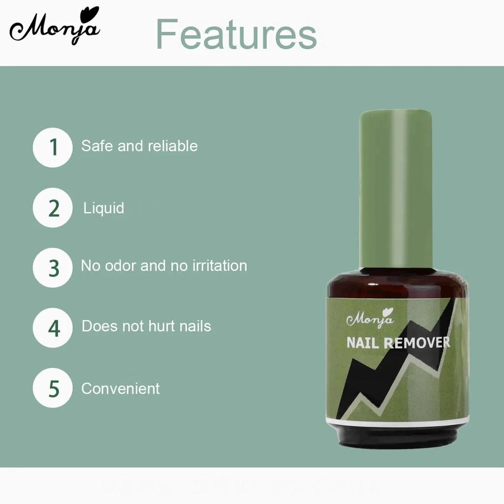 monja 2 шт. бутылки 15 г УФ-гель для ногтей для снятия лака Сильно волшебная чистка удаляет замачивание быстрый взрыв DIY инструменты для удаления маникюра