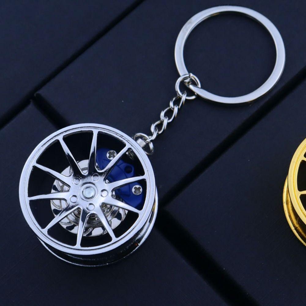Zinc Zinc Zinc Alloy Wheel Hub Key Chain Rotatable Car Accessories Keychain  Girls Boys