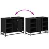 Bathroom Furniture Set 3 pcs Black Oak Effect Particleboard