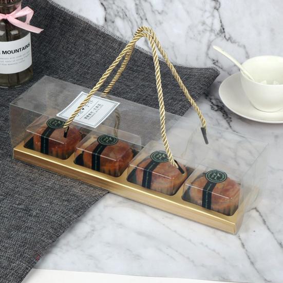 10шт прозрачные коробки ПЭТ торт кекс рулон контейнер упаковка десерт держатель