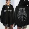 Dark Style Sweatshirt Ladies Hoodie Goth Couple Butterfly Skull Harajuku Large Size Zip Sweater