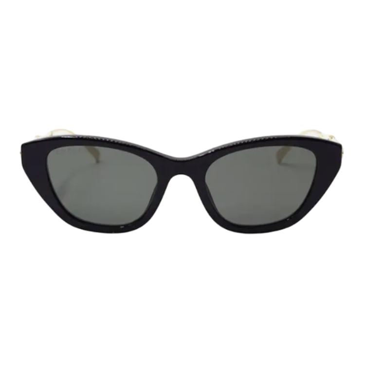 Gucci One-Piece Nose Pads Cat Eye Sunglasses Women sunglasses Black Gold GG1968S-001