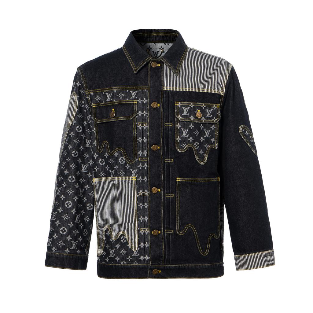 Louis Vuitton Джинсовая куртка мужская черная 1A9K64