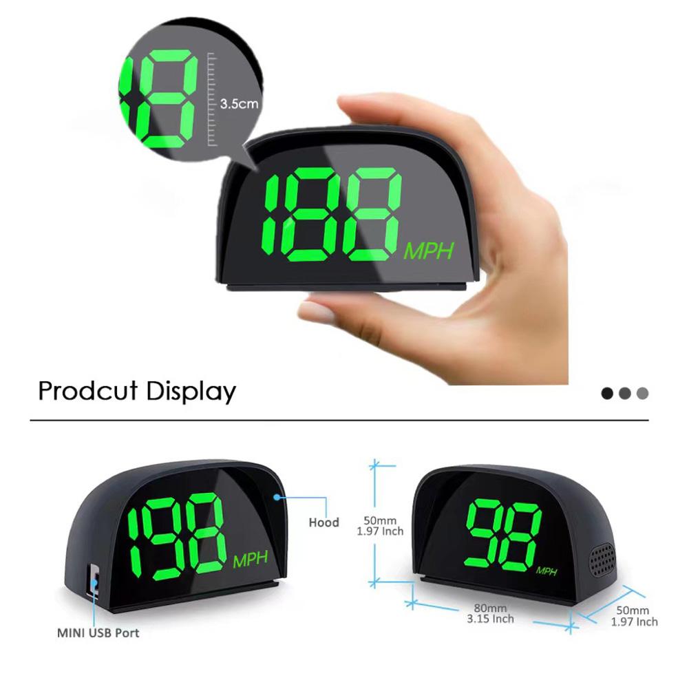 Car Head Display Digital GPS Speedometer HUD Speed Meter KMH MPH Dispaly Plug and Play for Vehicle Truck Motorcycle Auto Part Accessories